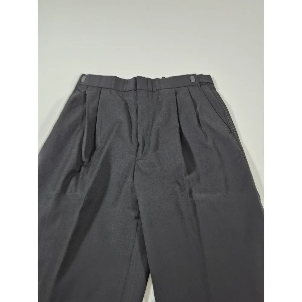 Loro Piana Formal Knight Suit Pants Mens 34x36 Black Wool Tuxedo Pleated